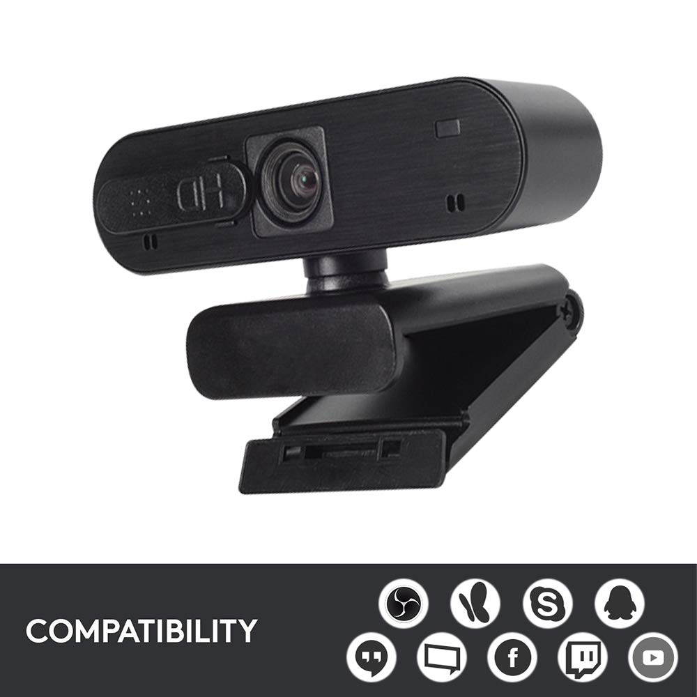 HD Webcam with Microphone for PC 1080p Cover Slider USB Web Camera with Clip on Web Cam Gaming Camera Streaming Webcam for Laptop Computer