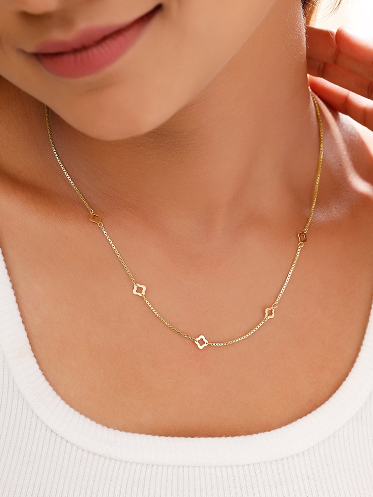 Mia Sutra DIY with Clover Shape Motif Multiple Stacking Charm Chain