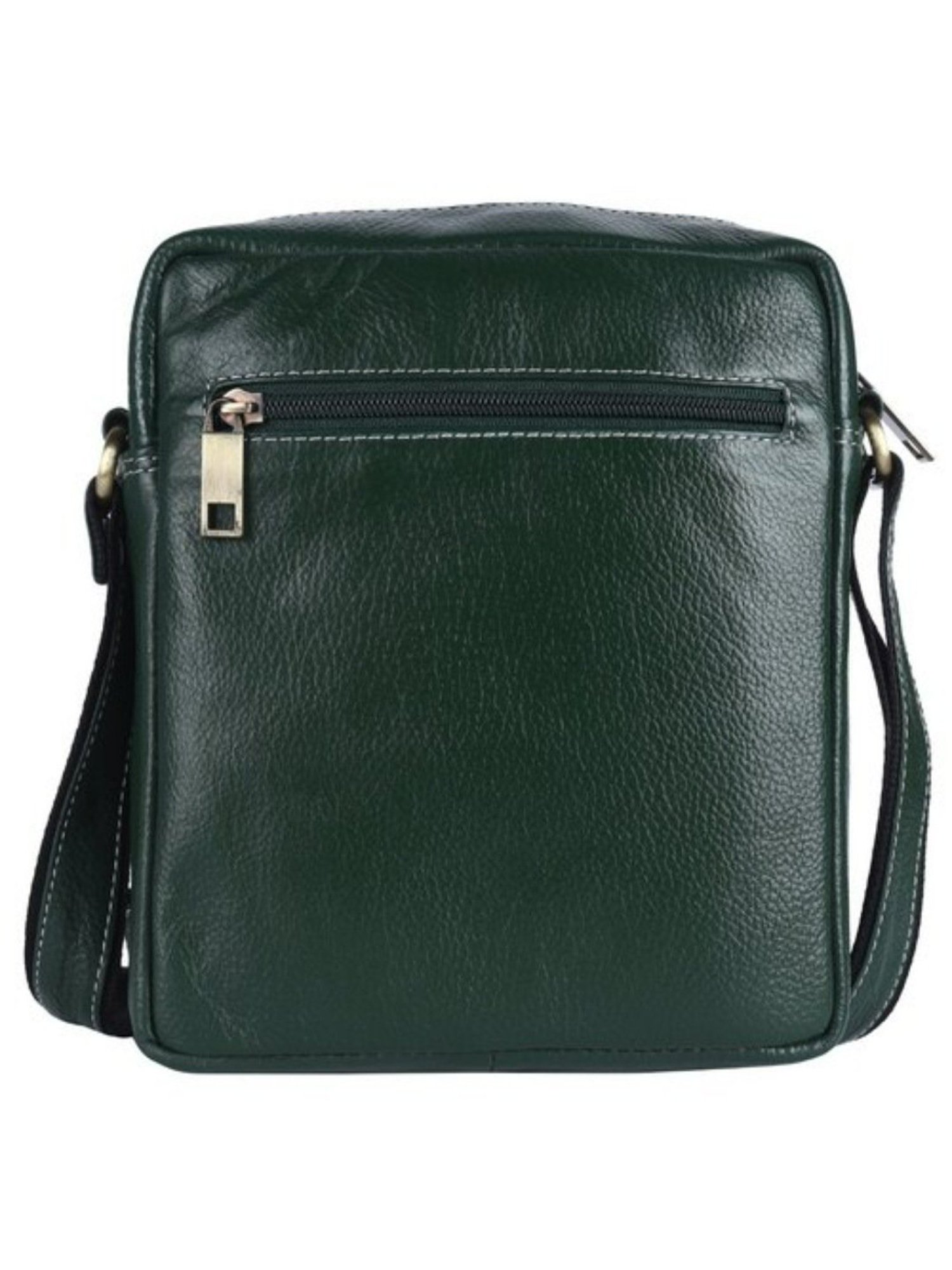 HiLEDER Green Textured Medium Leather 8 inch Cross Body Bag