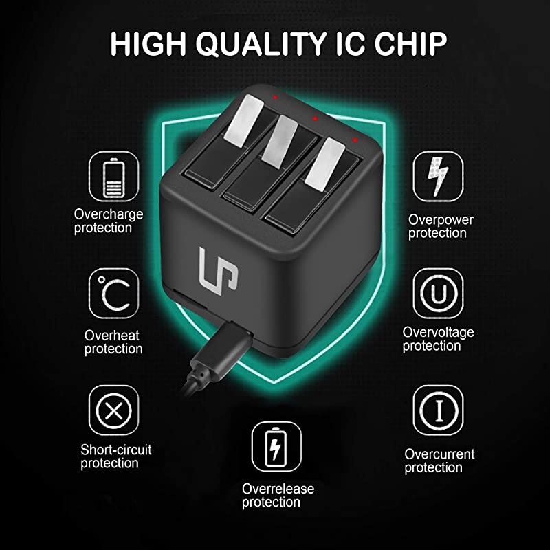 Insta360 ONE X Battery Charger Pack Compatible with Insta360 ONE X Action Camera  3Pack Replacement Battery amp Triple Slot USB Charger with Builtin TF Memory Card Reader