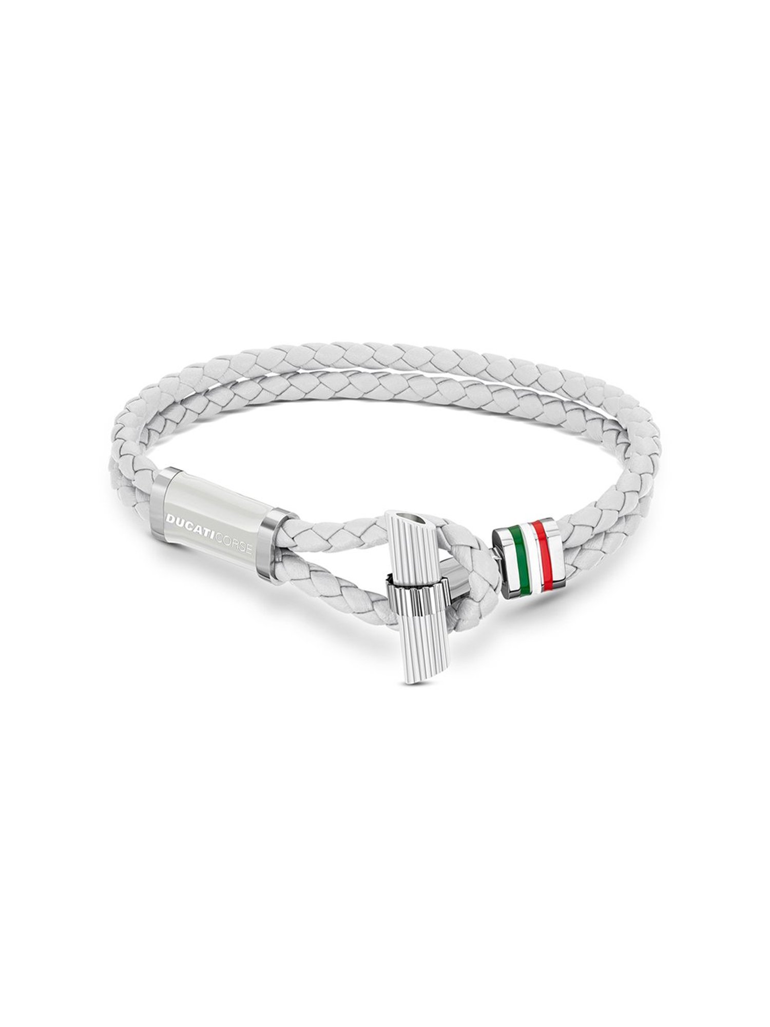 Ducati Corse Silver-Plated White Casual Bracelet for Men