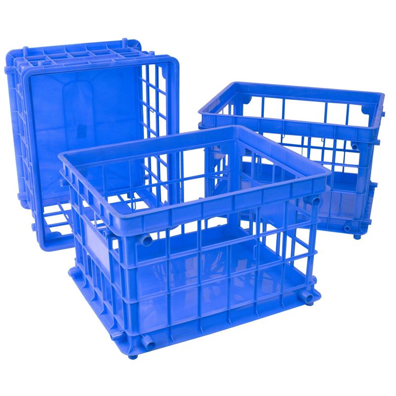Storex 3pk File Crates Letter Size - Blue