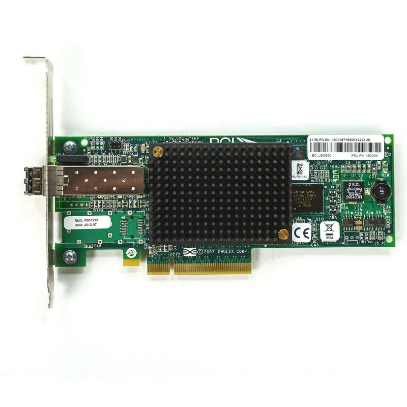 IBM Emulex 8GB Single Port HBA PCI-Express Full Height Card 42D0491