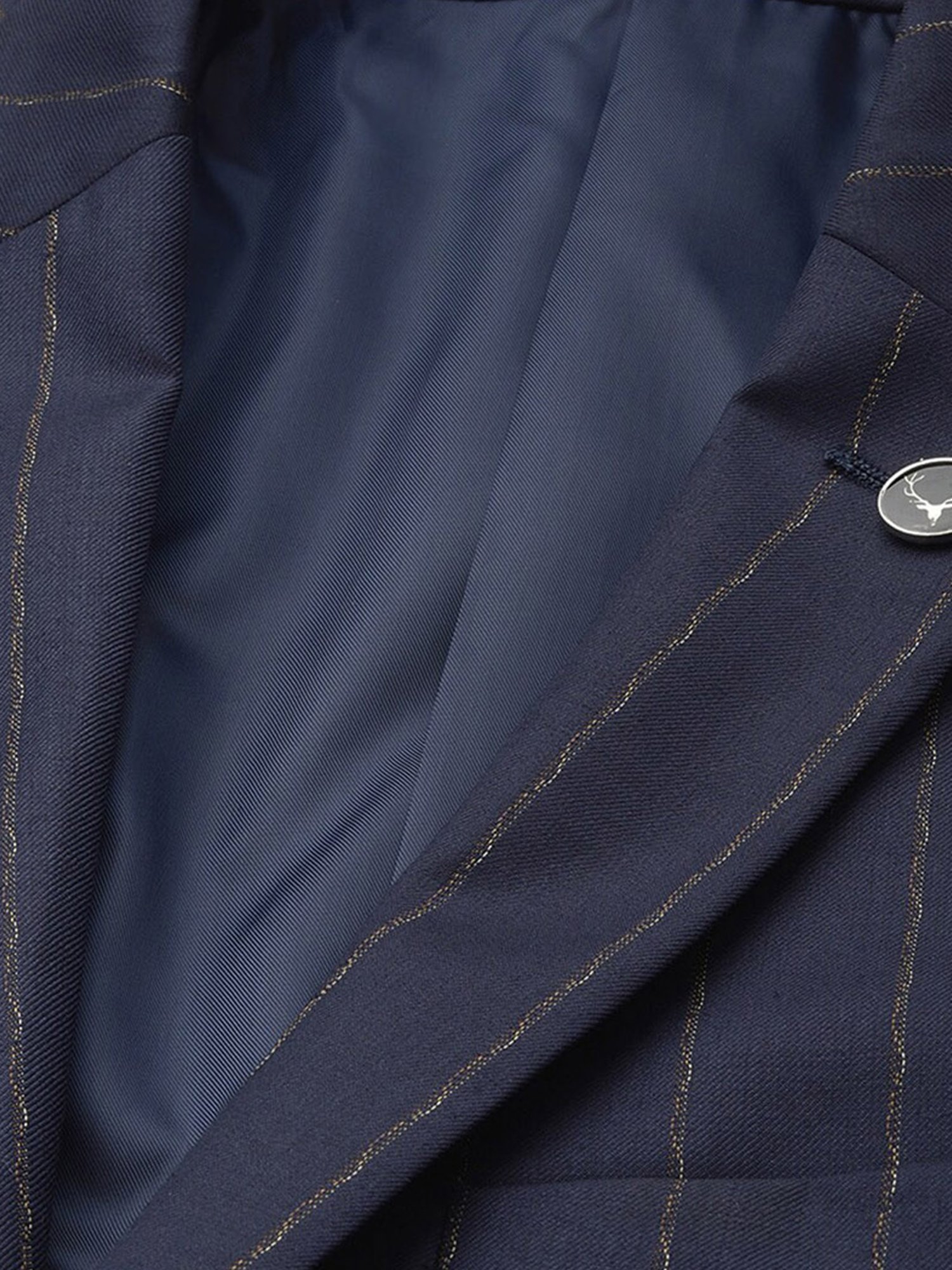 Allen Solly Navy Slim Fit Striped Blazer