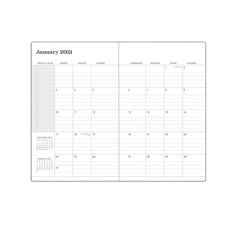 2021 The Everygirl Planner 5" x 8" Faux Leather Weekly/Monthly Bookbound Mist - Blue Sky