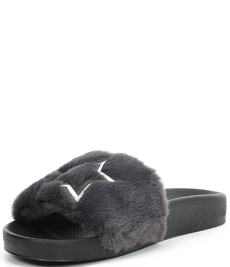 PJ Salvage Faux Fur Fuzzy Feet Slippers