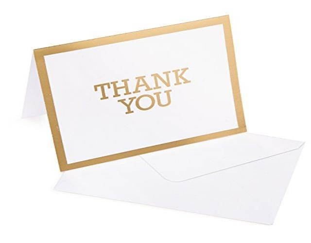 Darice Gold A2 Sized Thank You Cards