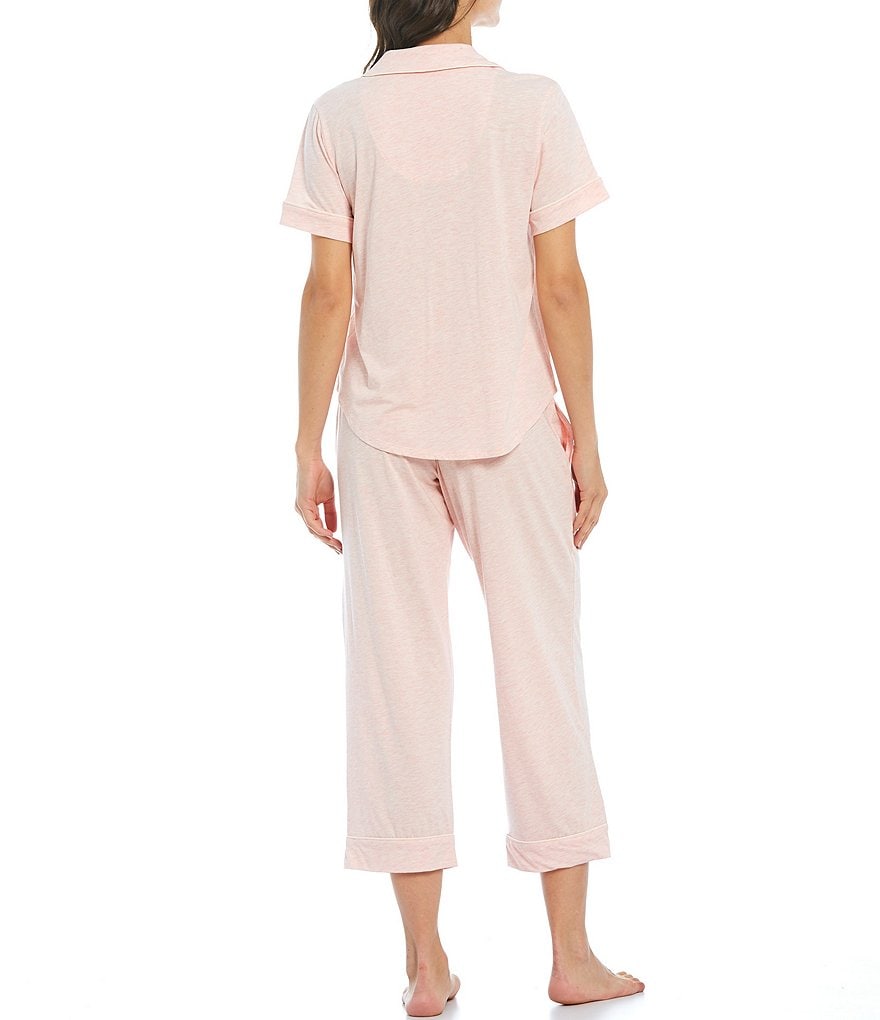 Cabernet Solid Jersey Knit Cropped Coordinating Pajama Set