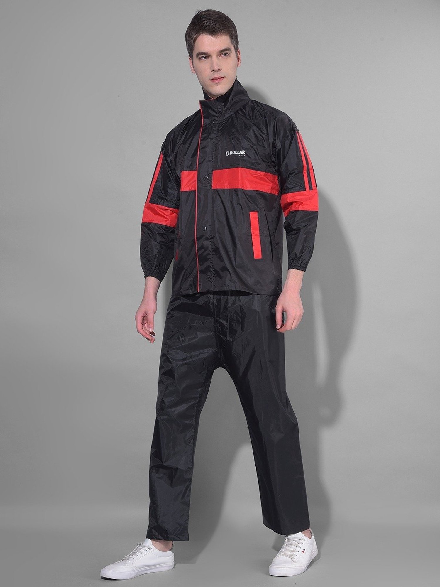 Wildcraft Red & Maroon Regular Fit Colour Block Rainwear Jacket