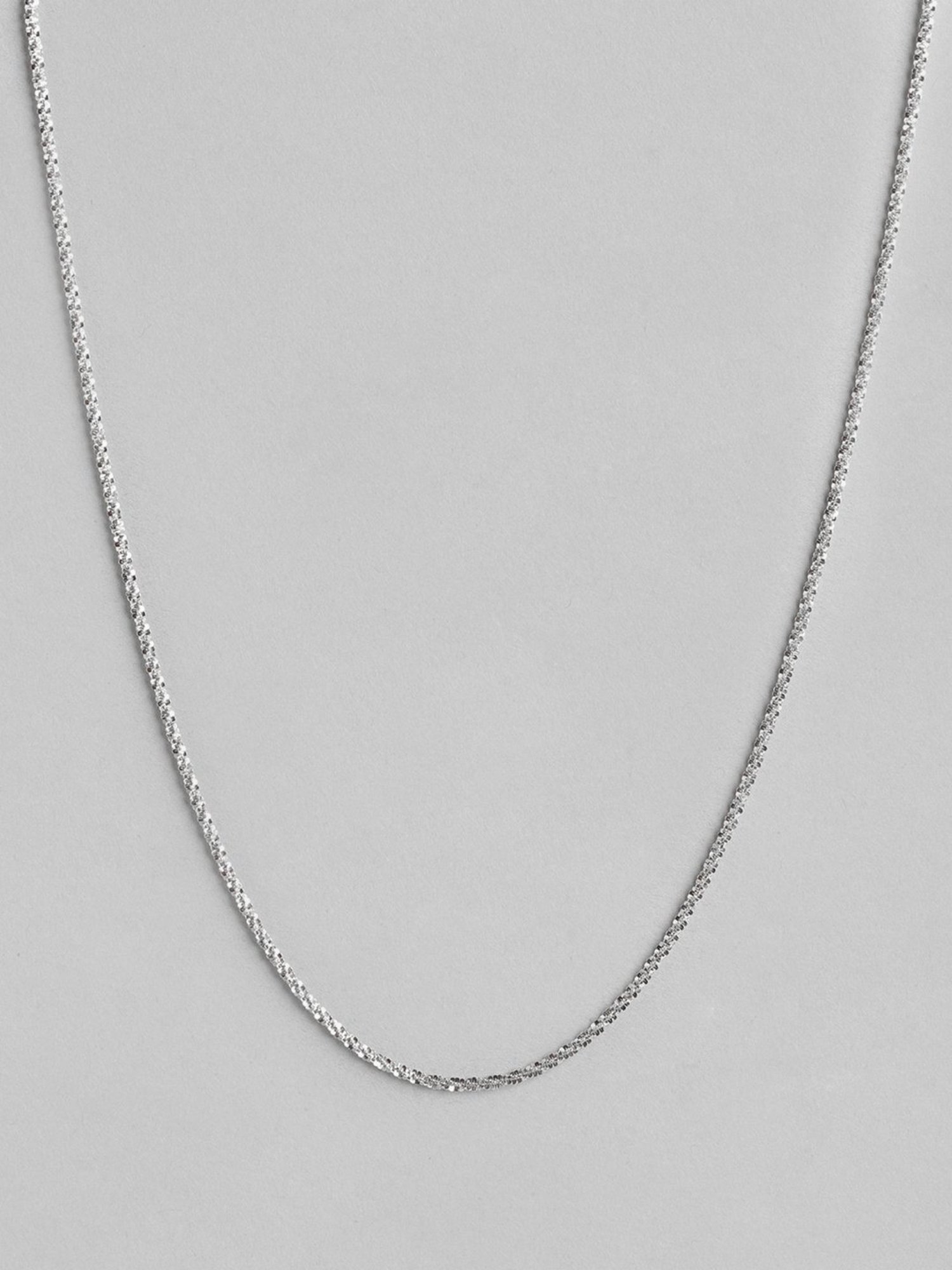 Zavya Minimal 92.5 Sterling Silver Rhodium Plated Chain