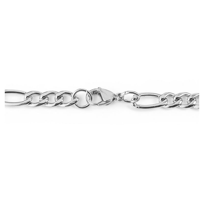 Men's Crucible Stainless Steel Polished Figaro Chain Necklace (6.9mm)