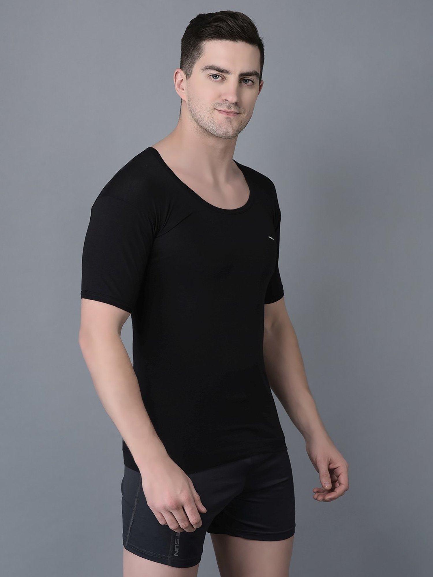 Cantabil Navy Blue Cotton Regular Fit Vest