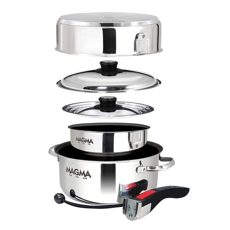 Magma Products 7 Piece Nested Stainless Steel Non Stick Oven Safe Cookware Set