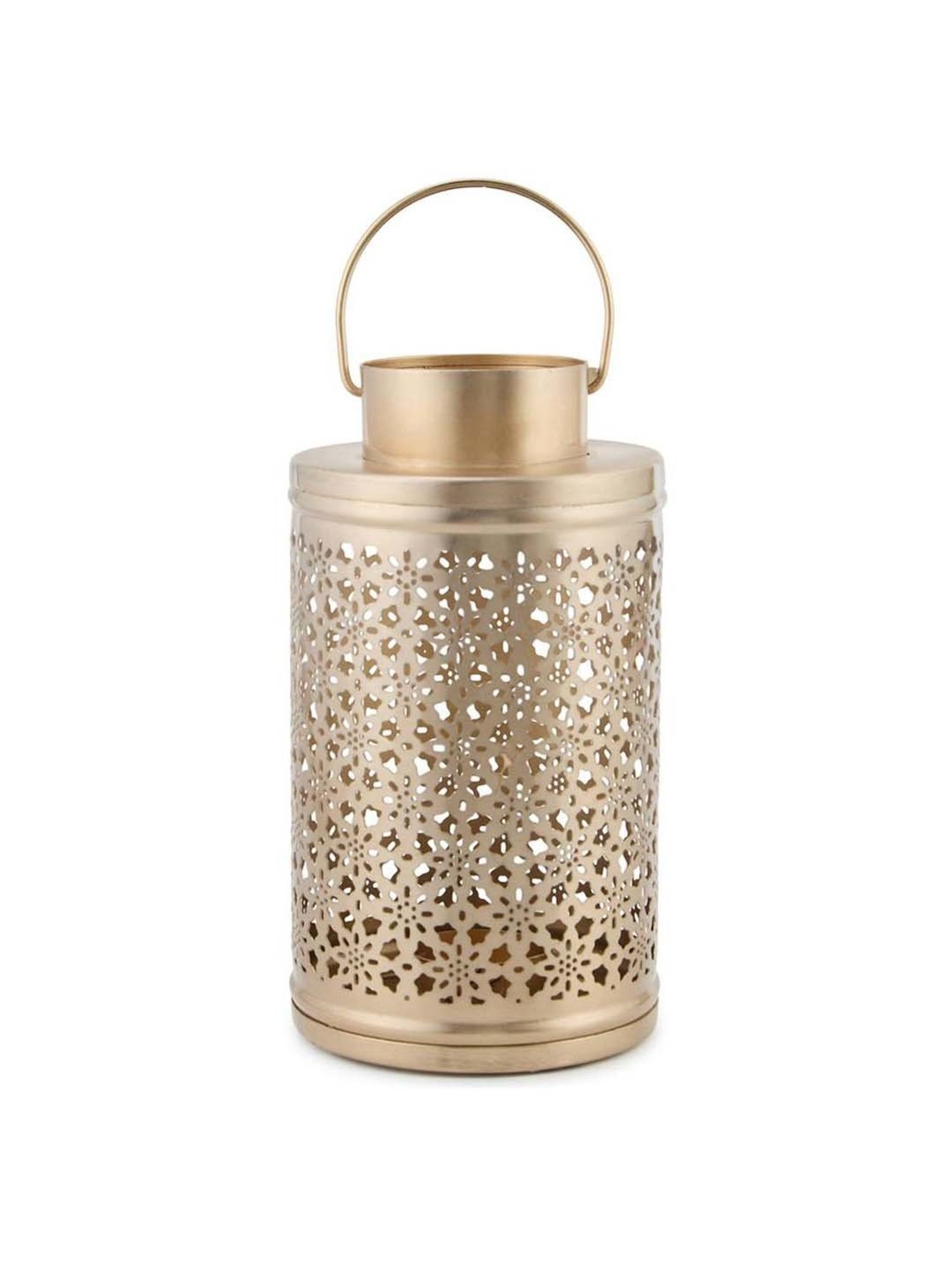 Fabindia Home Brass Metal Cutwork Noor T-Lite Holder
