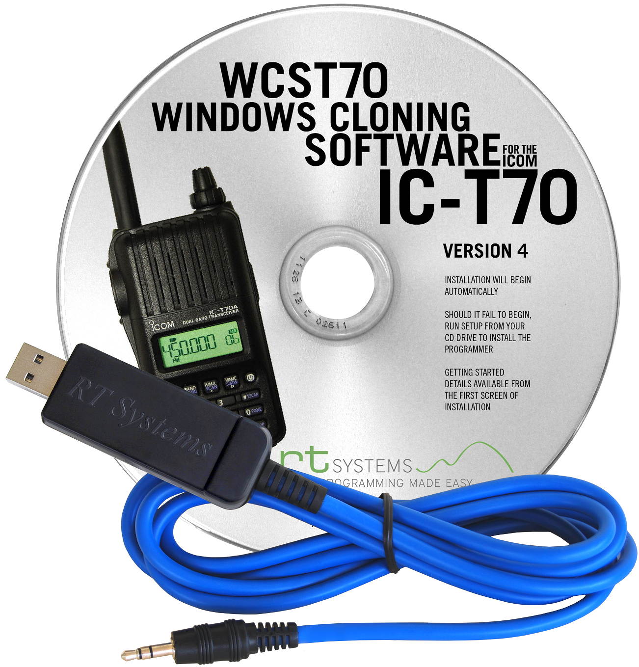 RT Systems WCST70-USB Programming Software and USB-29A Cable for the Icom IC-T70