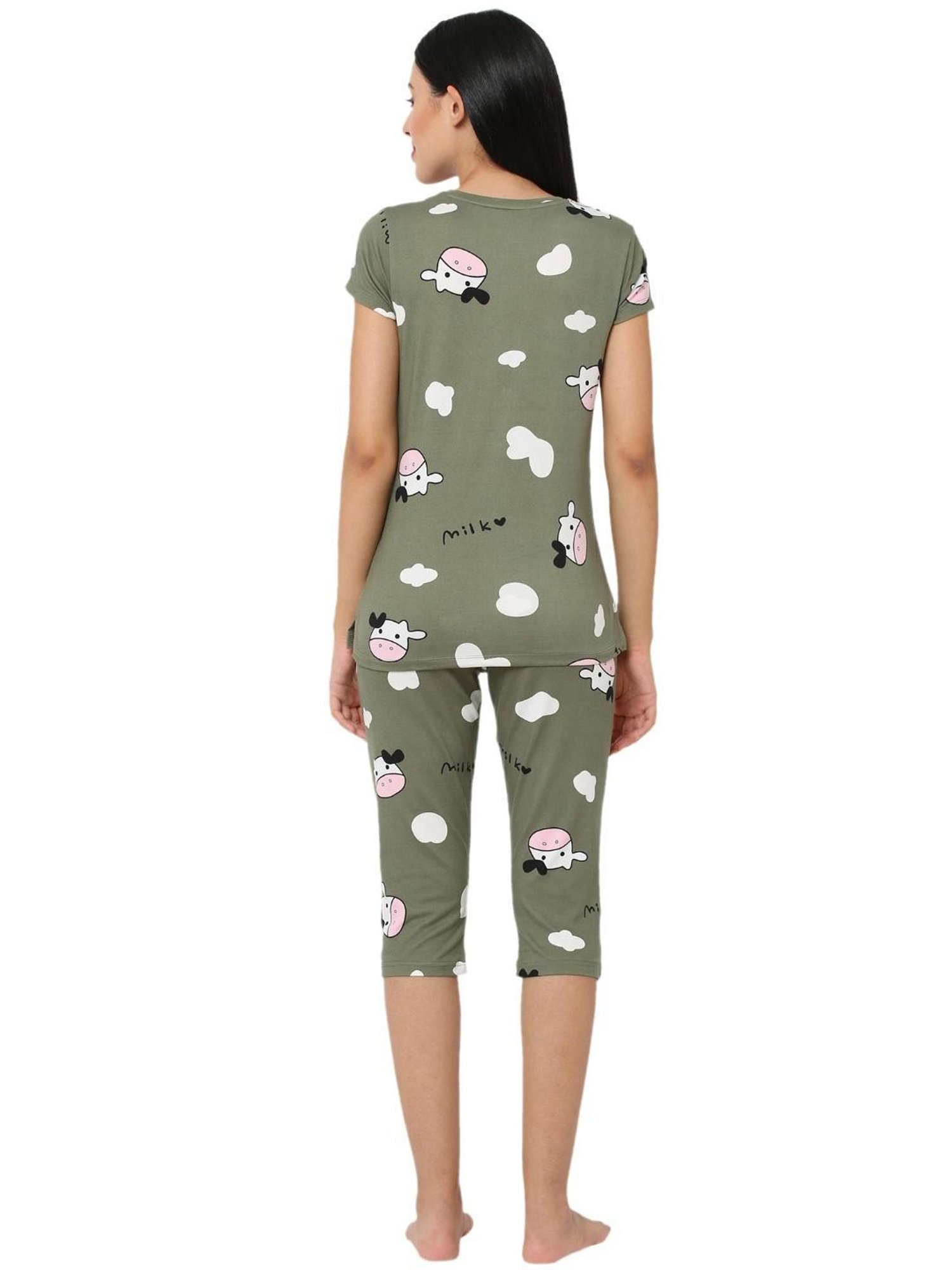Sweet Dreams Olive Printed Capri Set