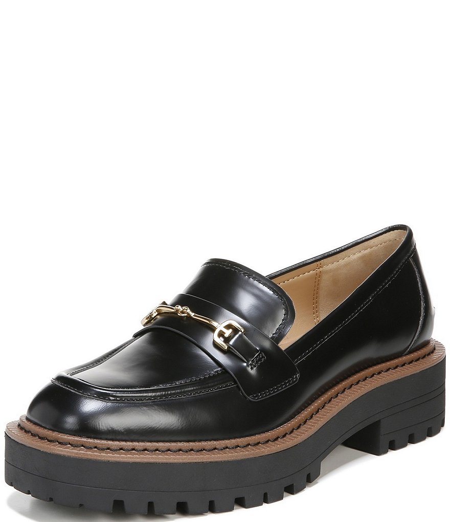 Sam Edelman Laurs Leather Bit Buckle Lug Sole Loafers