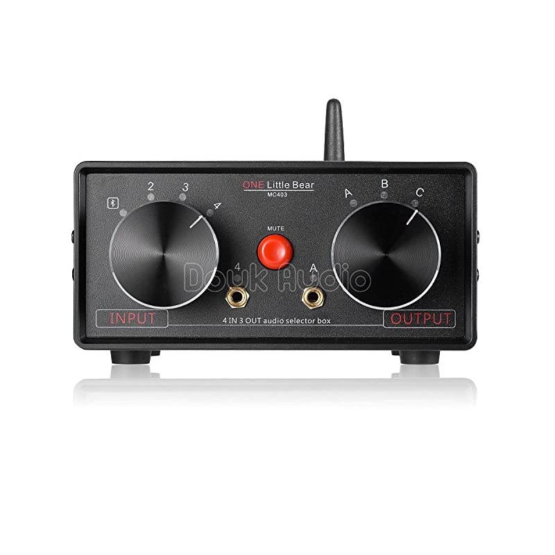 Little Bear MC403 Mini 4IN3OUT Audio Selector Box 35mm RCABluetooth Switcher SpeakerAmplifier Selector Splitter Box Bluetooth 40 Receiver Passive Preamp 35mm amp RCA amp BT