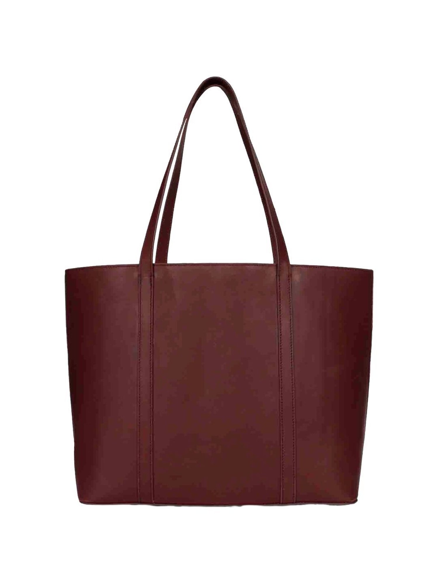 Saint G Maroon Solid Medium Shoulder Handbag