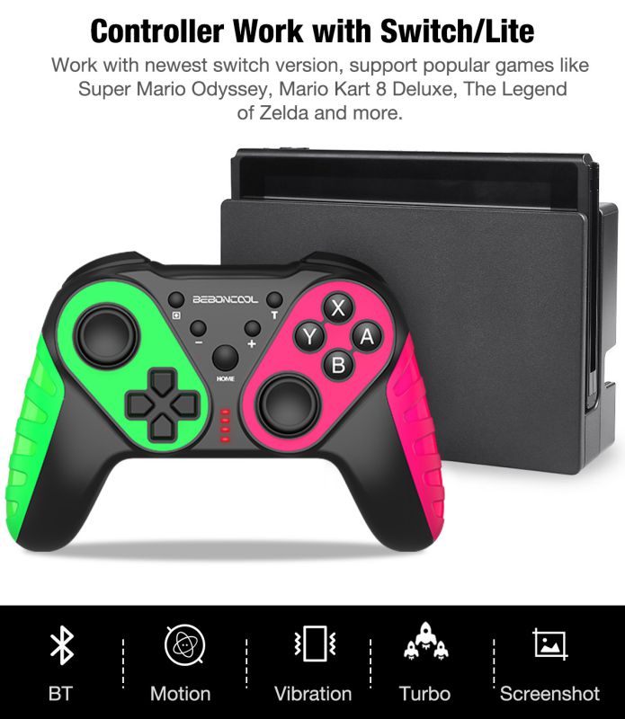 BEBONCOOL Wireless Nintendo Switch Controller, Switch Controller Compatible with Switch/Switch Lite, Extra Joypad for Switch Pro Controller