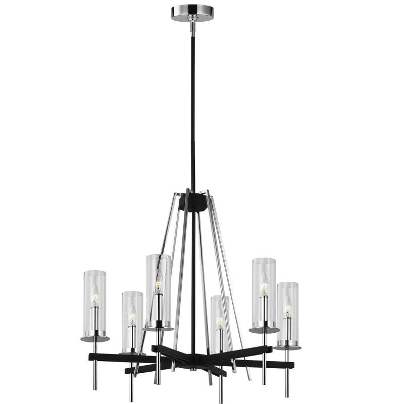 Generation Lighting Broderick 6 light Textured Black Chandelier F3225/6TXB/CH