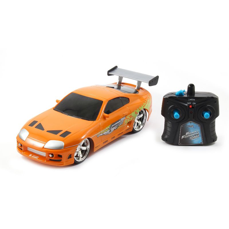 Jada Toys Fast & Furious RC 1995 Toyota Supra Remote Control Vehicle 1:16 Scale Metallic Orange