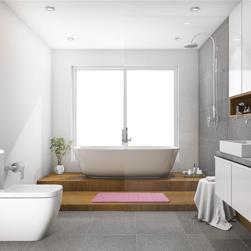 1'6"x3'10" Rectangle Indoor and Outdoor Polyurethane Floor Mat Pink - PiccoCasa