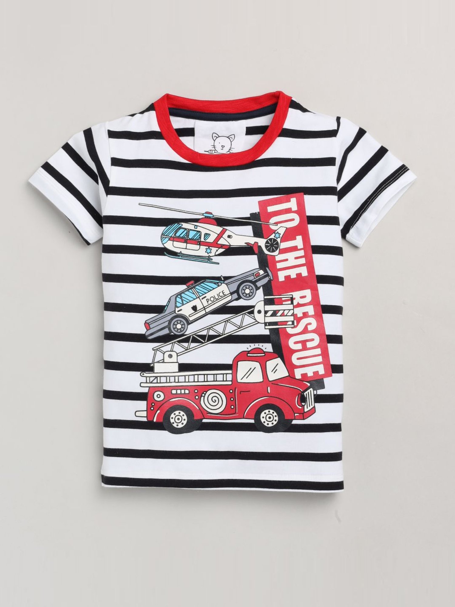 Lazy Shark Kids White Printed T-Shirt & Shorts