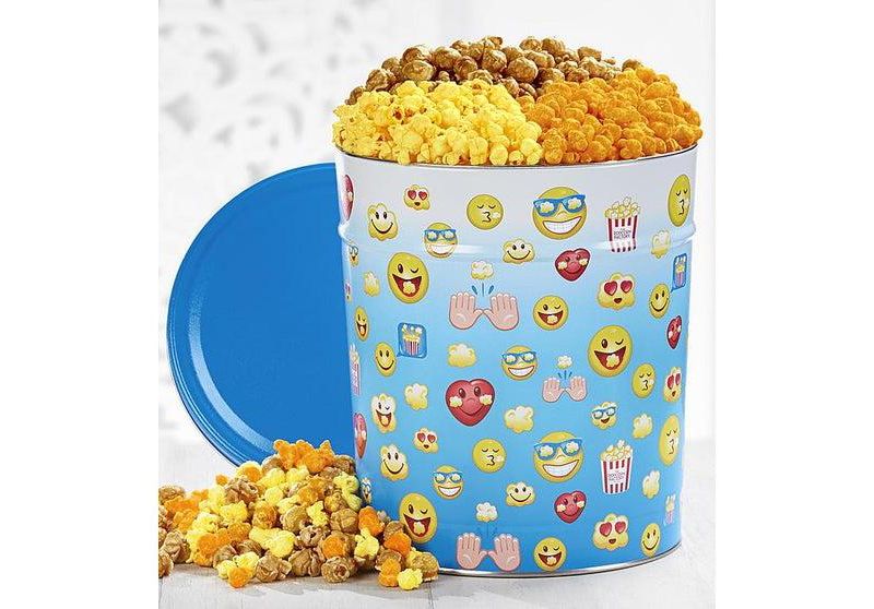 The Popcorn Factory Gift Tin, LOL Emoji Sentiments, 3.5 Gallons (Robust Cheddar, Butter, Caramel)