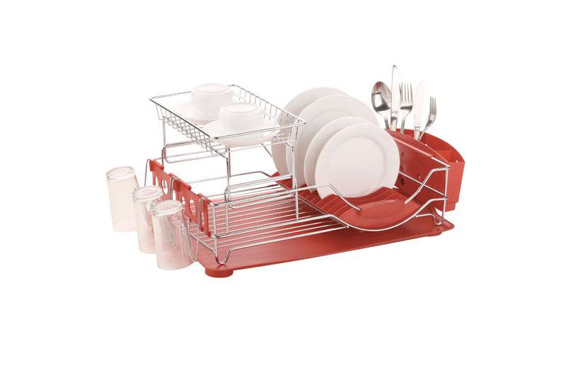 Home Basics 2-Tier Deluxe Dish Drainer