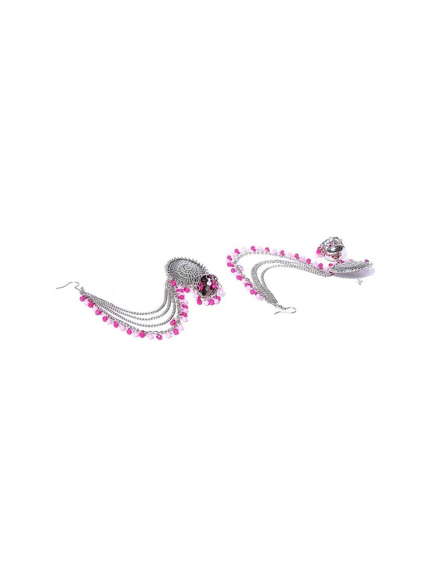 YouBella Stylish Latest Design Pink Jhumki Earring & Maangtikka Sets