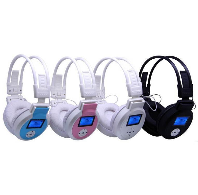 ps-398 MP3 Sport Player LCD Foldable Wireless Headphone Headset FM Radio TF Card