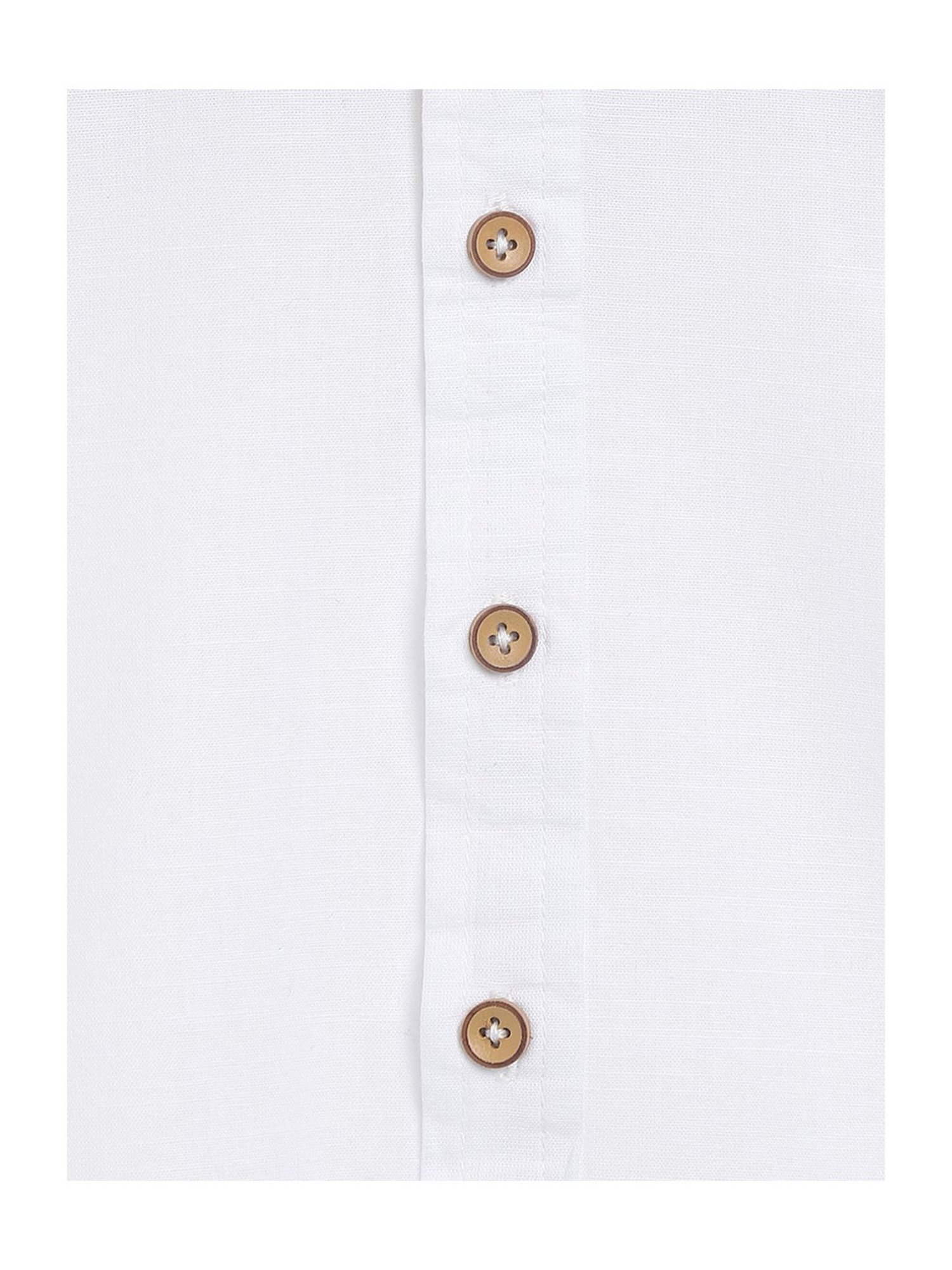 Campana Kids White Solid Full Sleeves Shirt