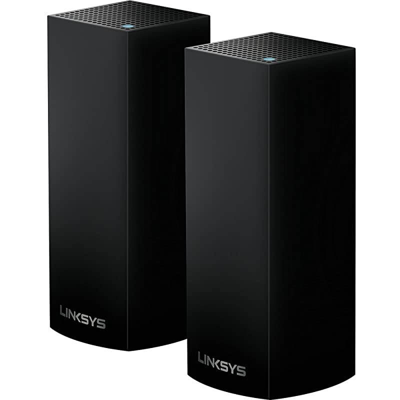 Velop Mesh Router (Tri-Band Home Mesh WiFi System for Whole-Home WiFi Mesh Network) 2-Pack, Black