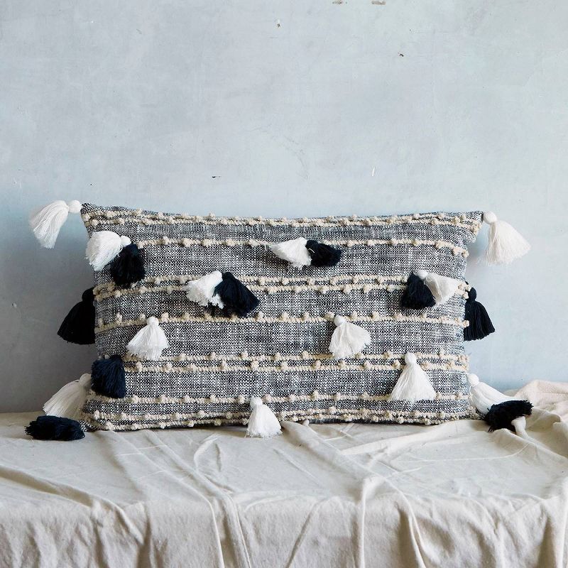 15"x24" Lumbar Throw Pillow Blue/Natural - Patina Vie