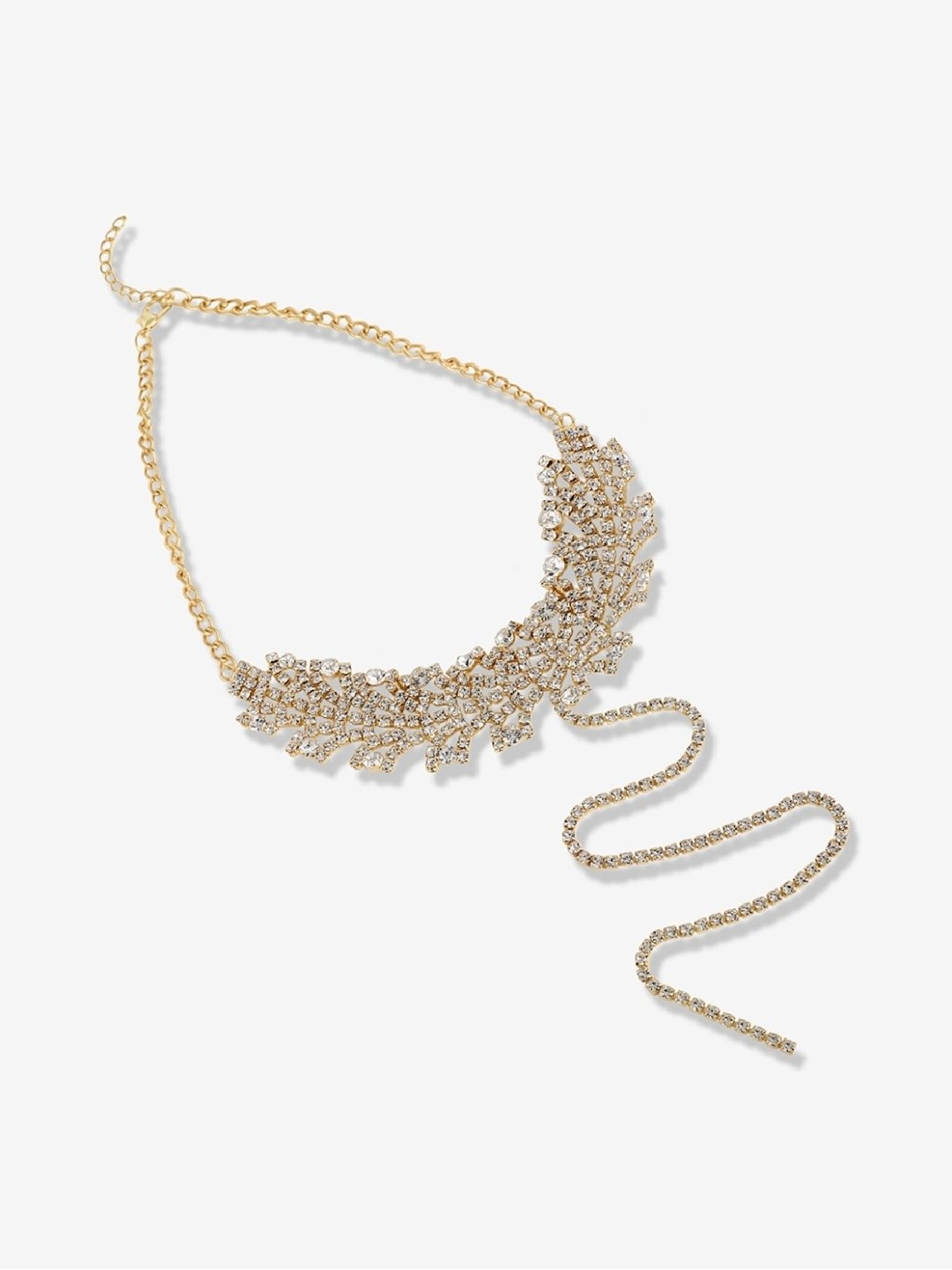 ToniQ Gold-Plated White Baroque Choker Necklace for Women