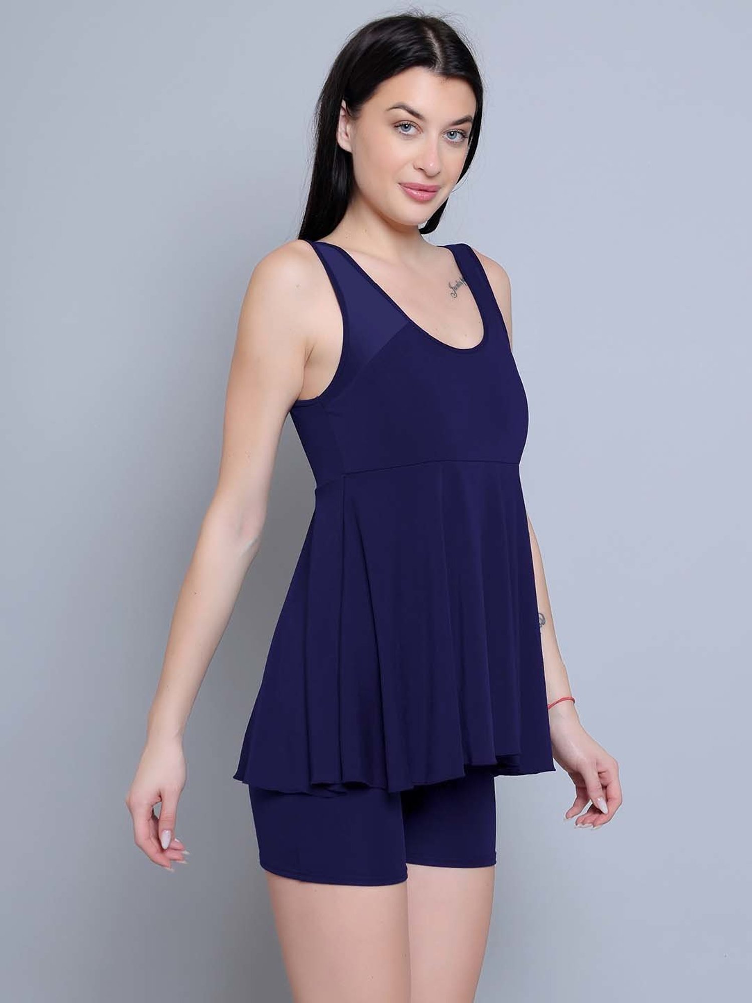N-Gal Navy Plain Swimsuit