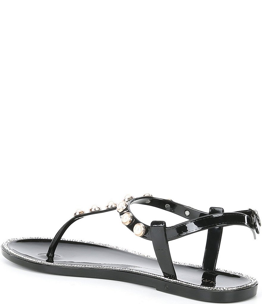 Carvela Kanga Faux Pearl Embellished Detail Jelly Thong Sandals