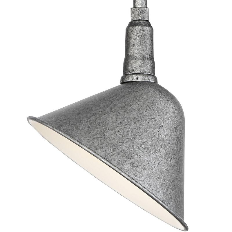 Franklin Iron Works Rustic Farmhouse Outdoor Barn Light Fixture Galvanized 18" Curving Gooseneck RLM Exterior House Porch Patio