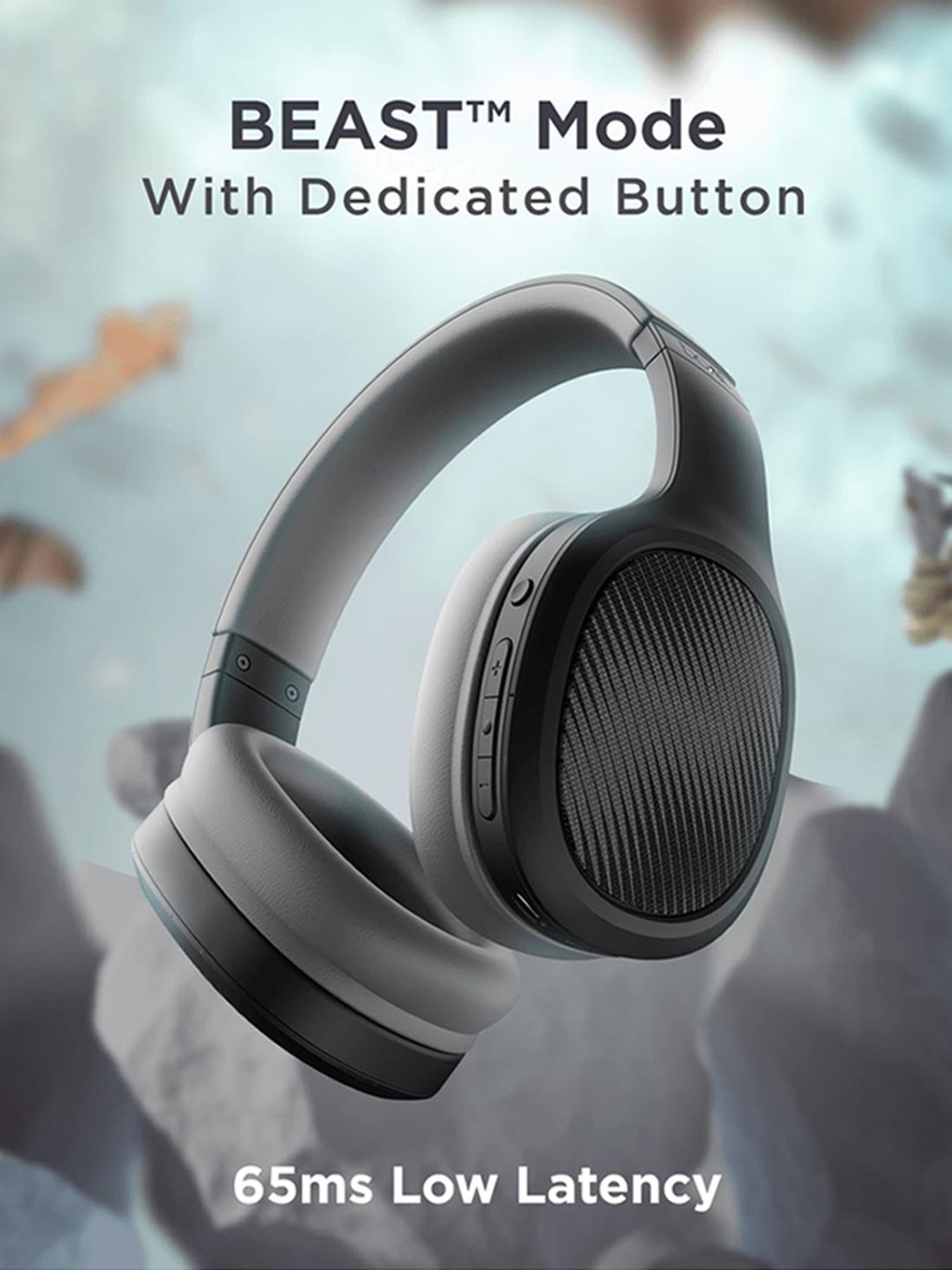 Boat Rockerz 460 Wireless Over Ear Headphones with Up to 30hrs Playtime (Black)