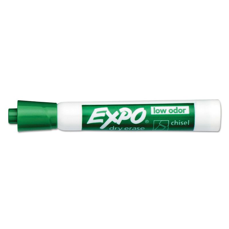 EXPO Low Odor Dry Erase Marker Chisel Tip Green Dozen 80004