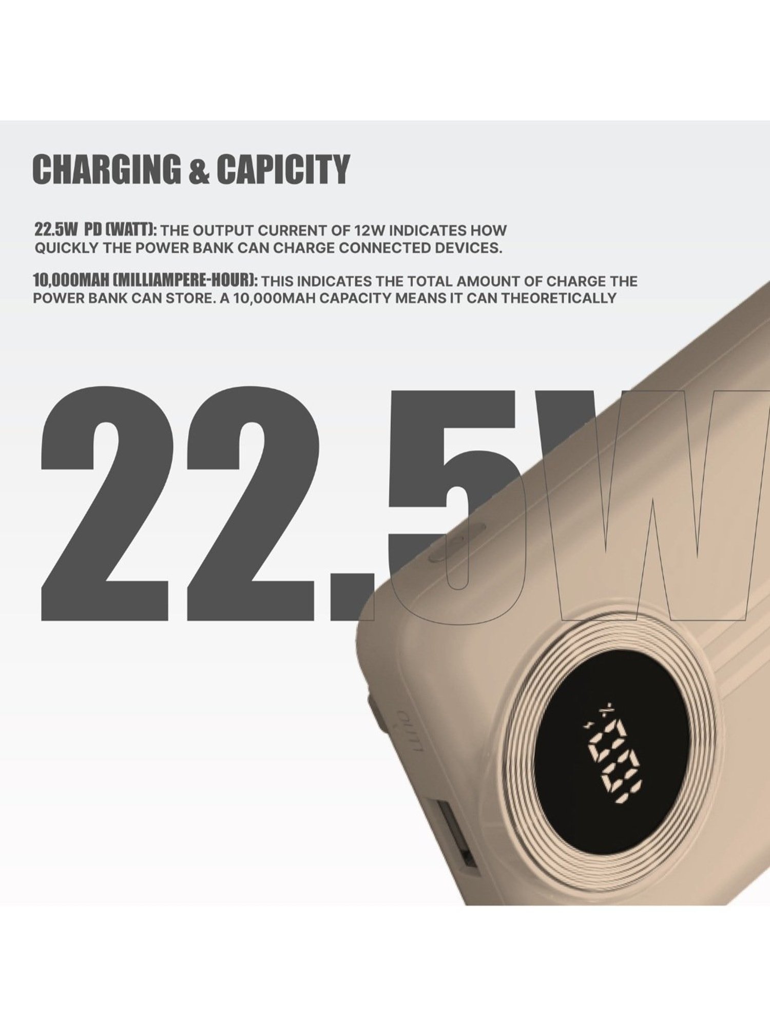 Onelife Power 14 10000 mAh 22.5W Slim Quick Charge Power Bank (Peach)