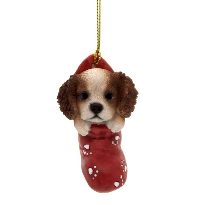 Holiday Ornaments 2.5" King Charles Spaniel Stocking Dog Puppy Christmas  -  Tree Ornaments