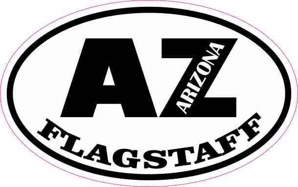 StickerTalk Oval AZ Flagstaff Arizona Vinyl Sticker, 4 inches by 2.5 inches