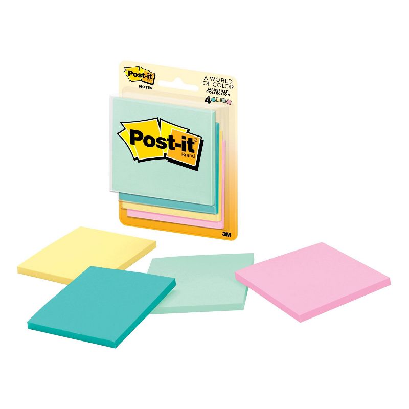 Post-it Notes 4pk 3" x 3" Marseille Collection 50 Sheet/Pad