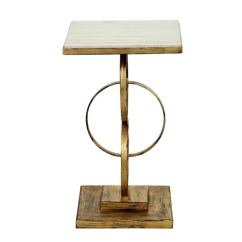 Rigby Accent Table White/Antique Gold - Carolina Chair & Table