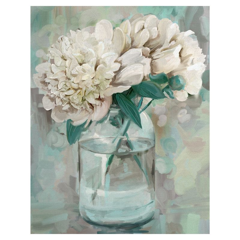 22"x28" Farmhouse Peonies I By Studio Arts Art On Canvas - Fine Art Canvas
