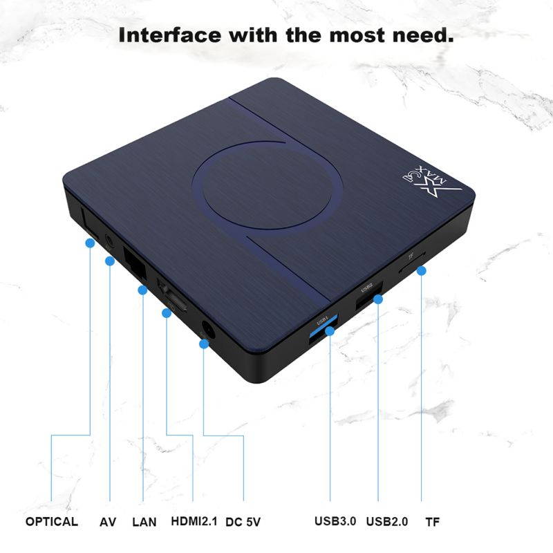 Android 9.0 TV Box, Smart Android TV BOX 4GB 64GB Media Player Support Dual-band 2.4G/5G WIFI/8K/3D/HDR Set-top Box Media Player