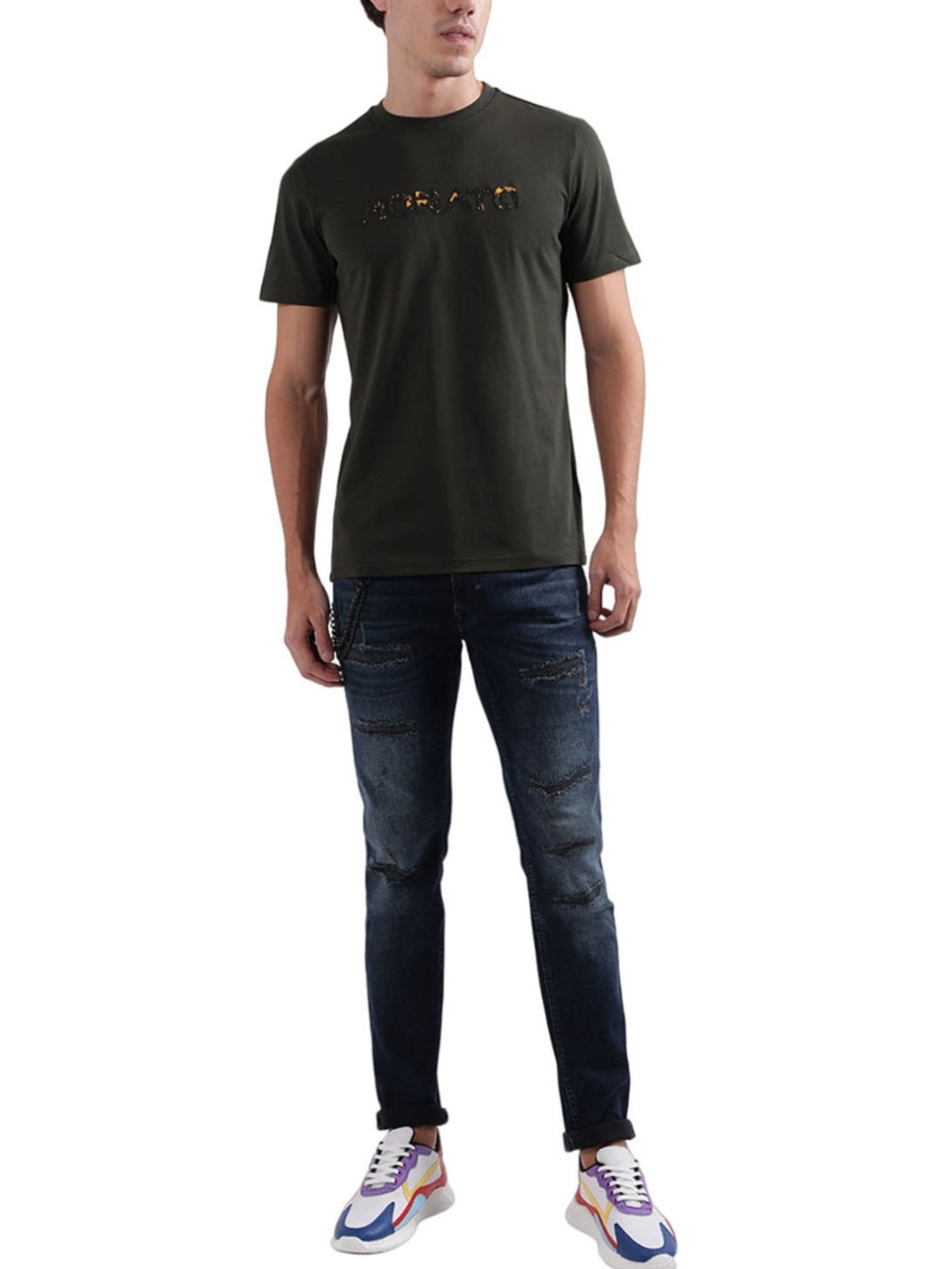 Antony Morato Green Cotton Regular Fit T-Shirt