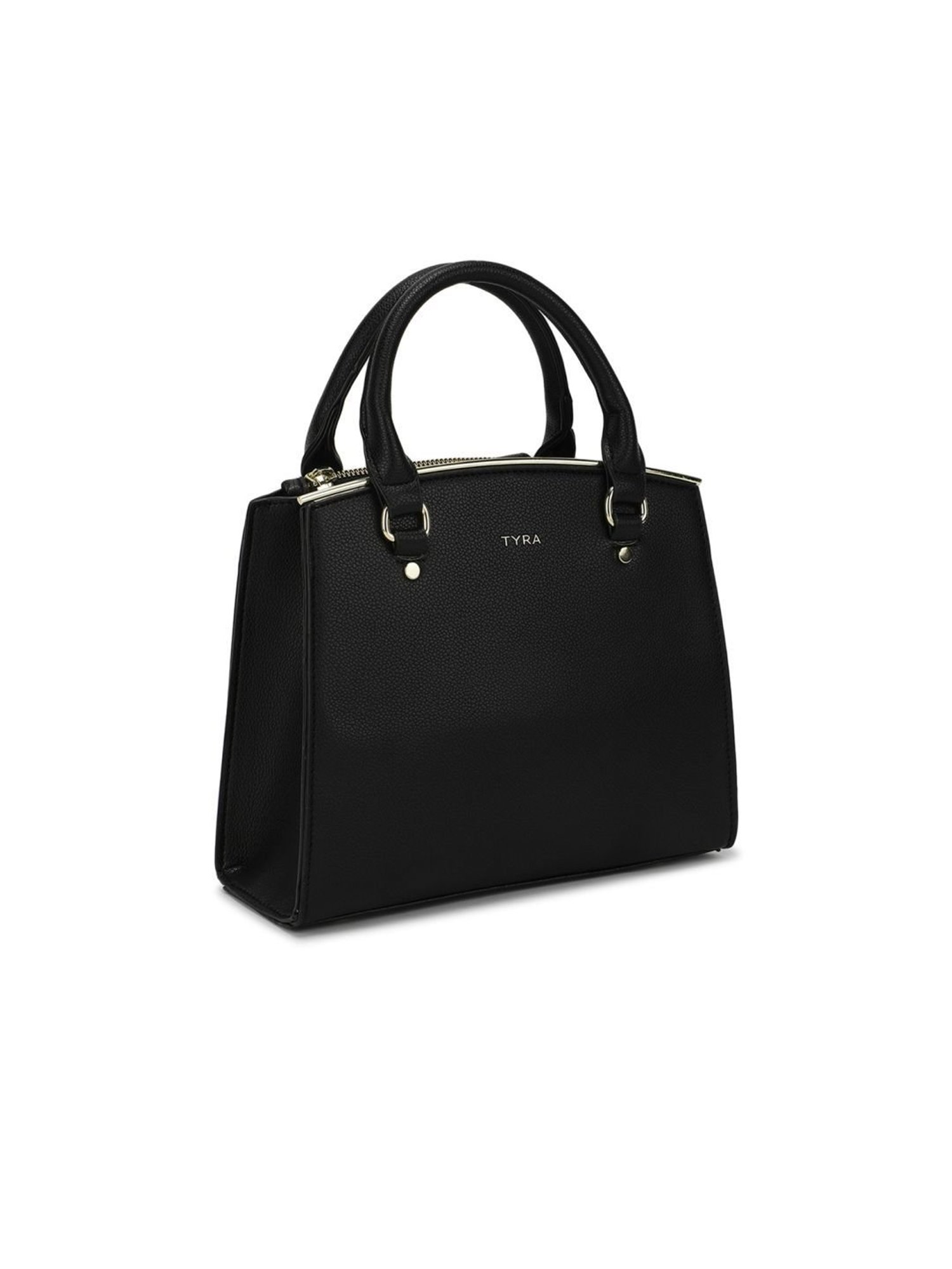 Tyra Calla Black Solid Faux Leather Handbag